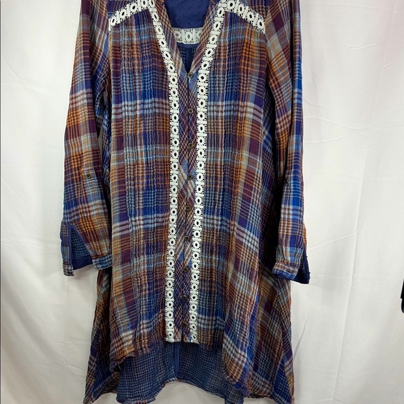 HOLDING HORSES Plaid shirt dress S - Picture 2 of 6